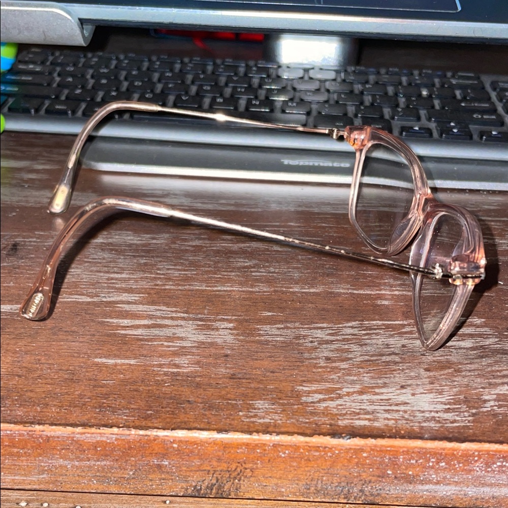 Tom Ford shiny transparent pink Eyeglasses with logo brown Case - Picture 14 of 15